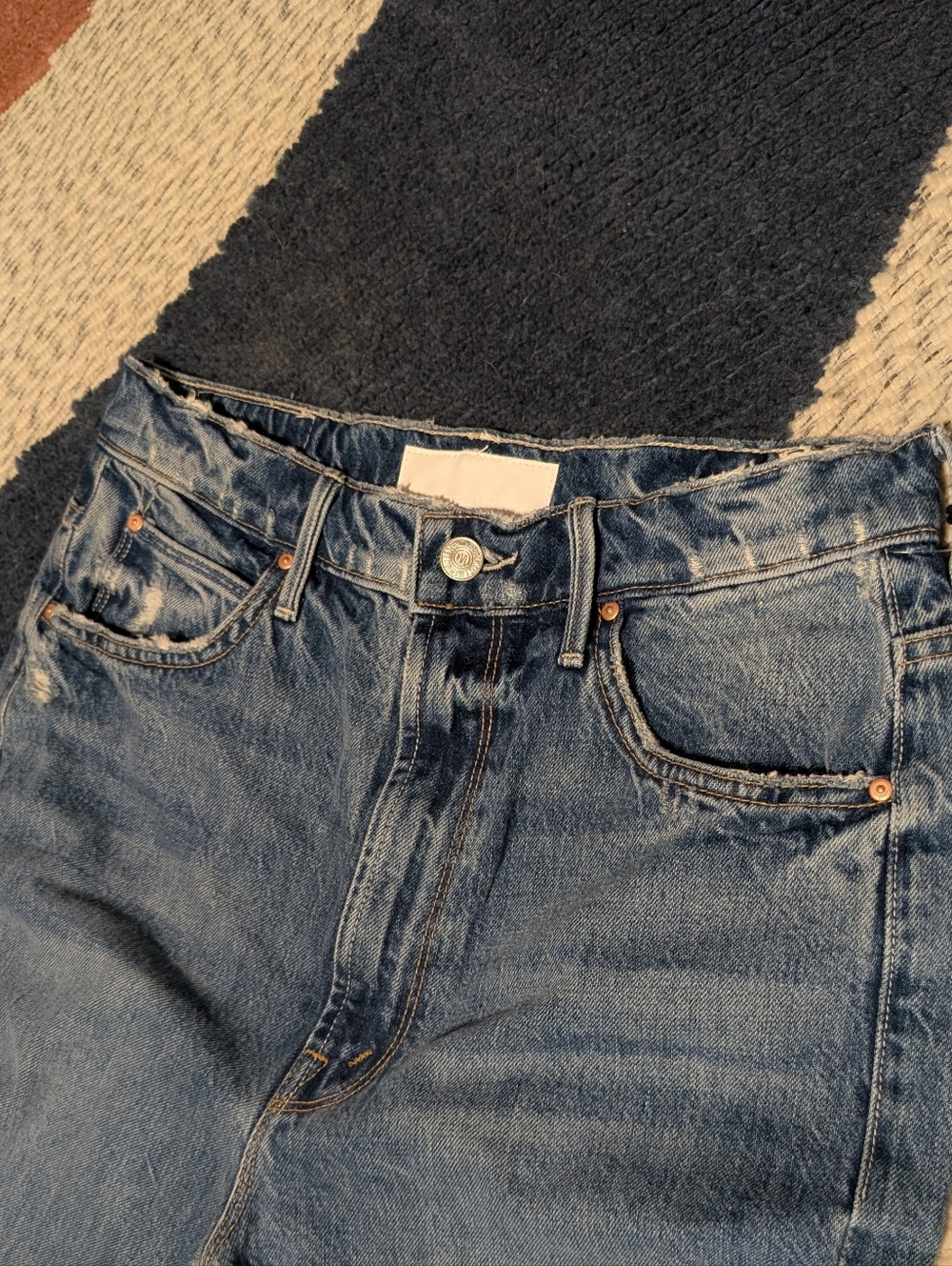 MOTHER Superior High Waisted Tunnel Vision Sneak in Take Me Higher Jeans 28 NEW - Picture 3 of 8